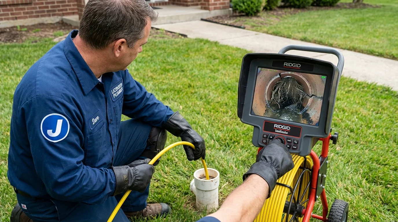 Sewer camera inspection being performed by Johns Plumbing LLC in De Leon Springs