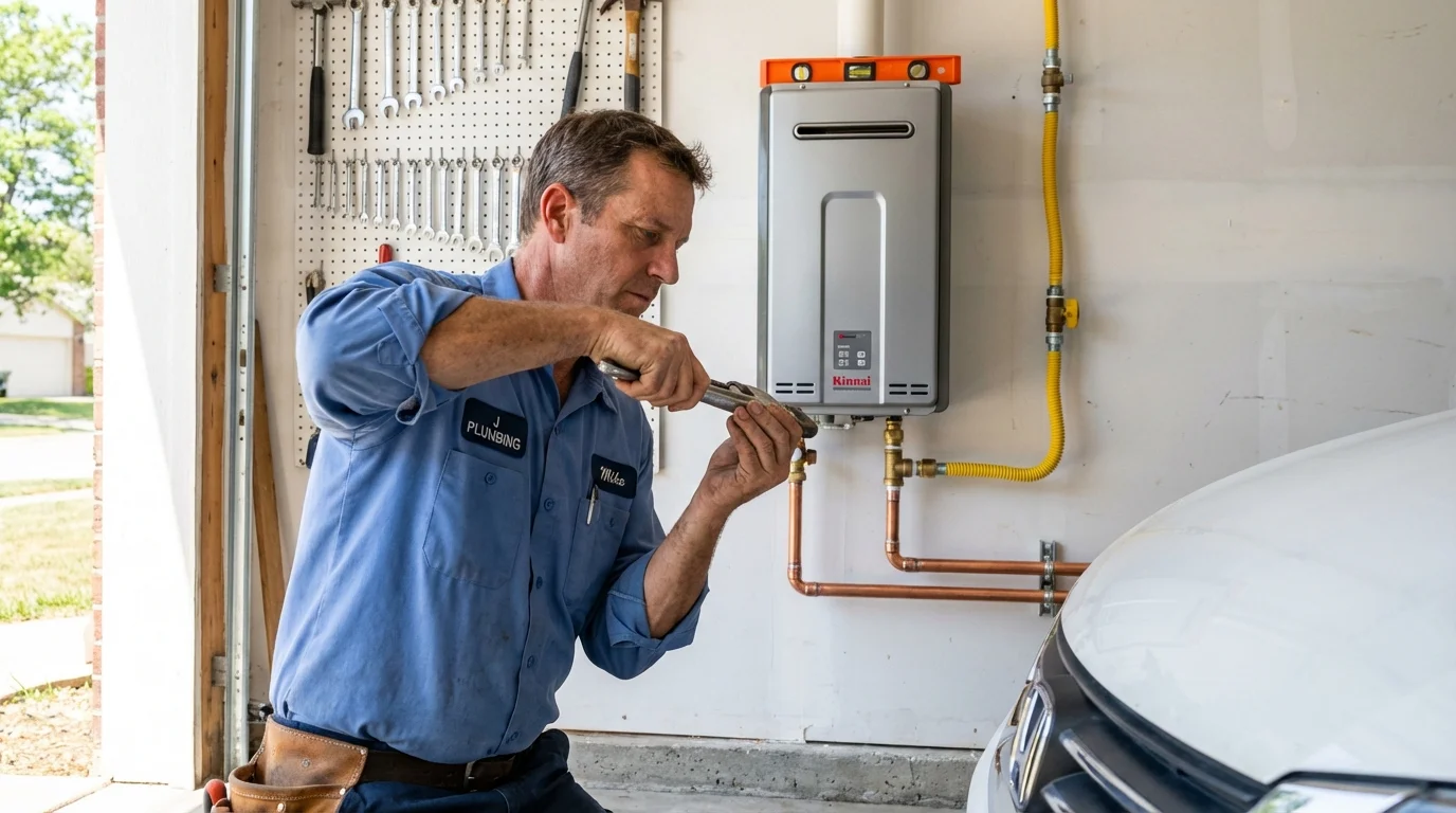 Tankless water heater installation by a Johns Plumbing LLC plumber in De Leon Springs